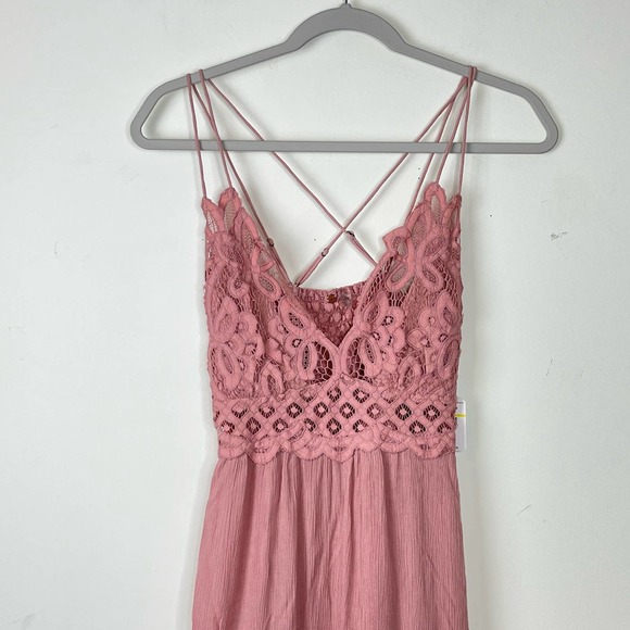 Free People FP One Pink Rose Adella Slip Dress NWT Size Medium - Picture 4 of 7